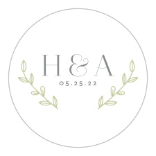 You'll love the added touch of personalization provided by our Leafy Accents Wedding Stickers!