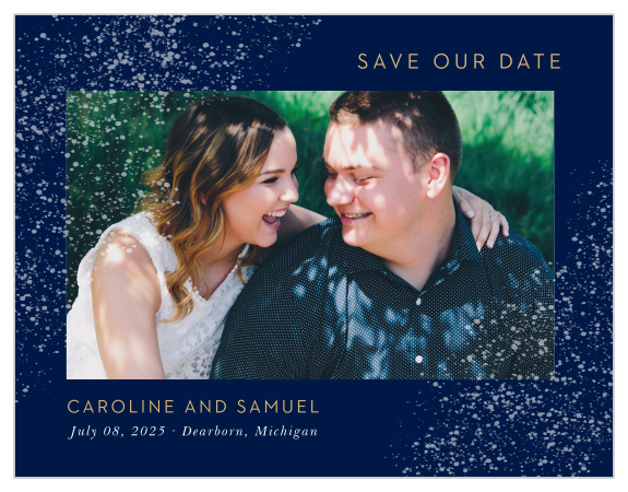 Our Strong Steel Save the Date Cards are a perfectly elegant way to announce the special day.
