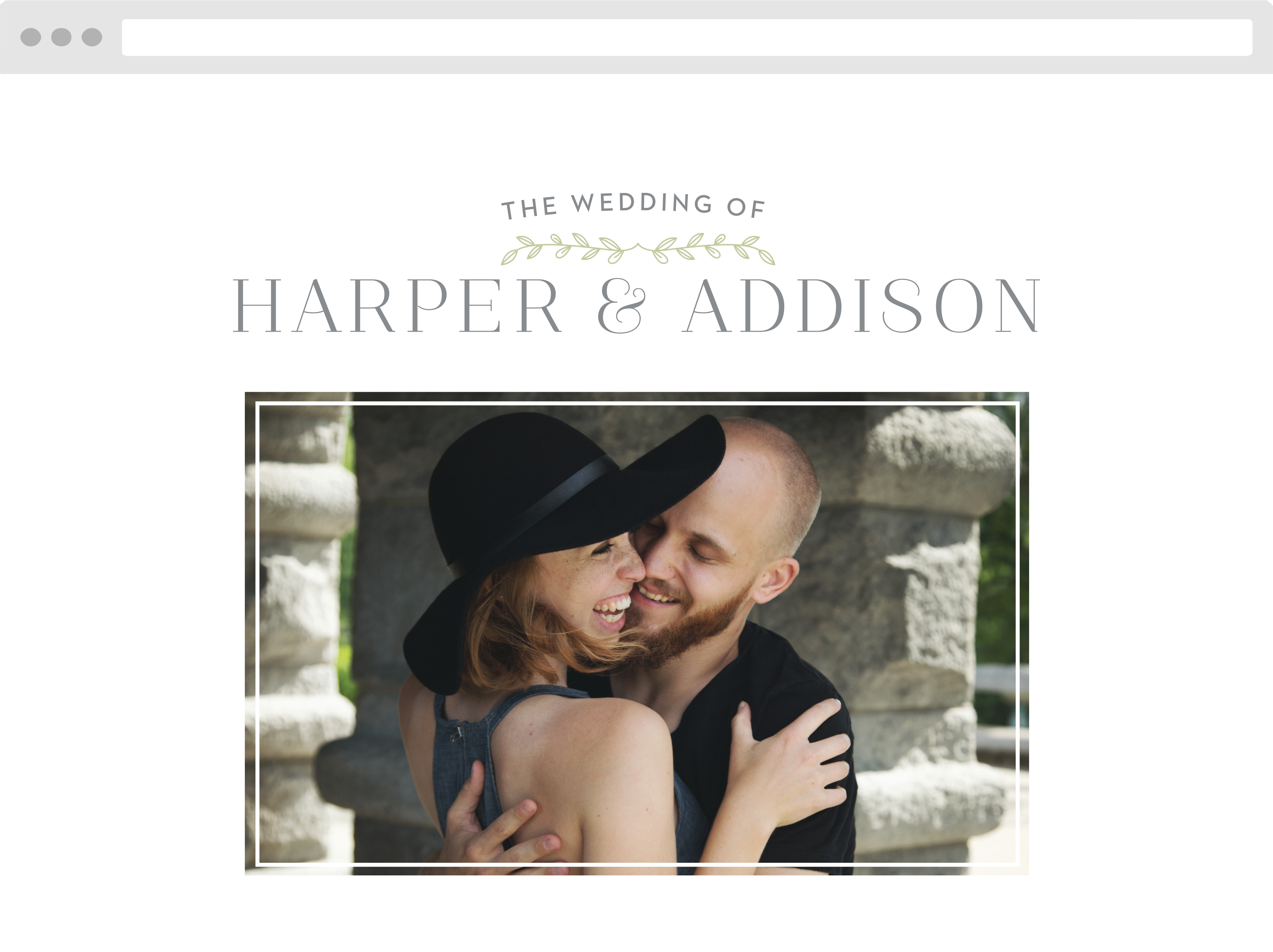 Leafy Accents Wedding Website