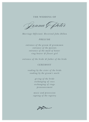 Our Entwined Blocks Wedding Programs are the perfect way to lay out your ceremony for your guests to follow along.