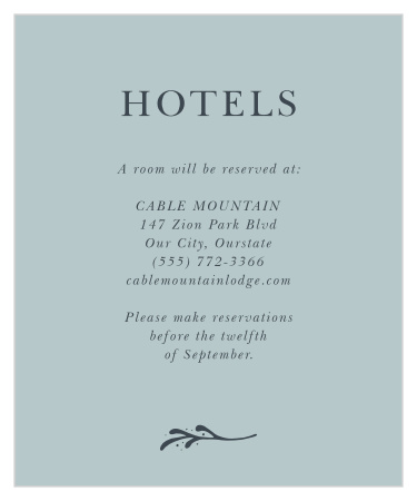 Help your friends and family plan accordingly with our Entwined Blocks Accommodation Cards.