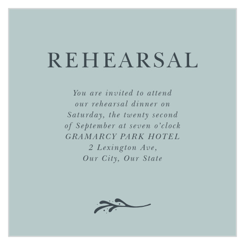 Invite your loved ones to the rehearsal with our Entwined Blocks Rehearsal Cards.