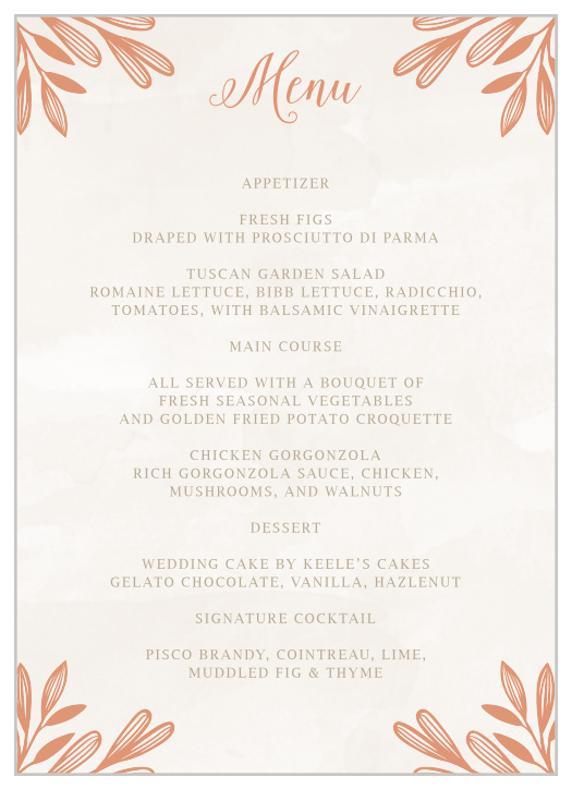 The Hexagon Botanicals Wedding Menus are beautiful as well as practical!