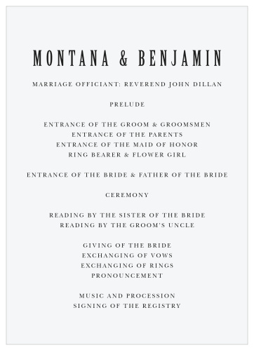 The Simply Spoken Wedding Programs are simple, yet very elegant.