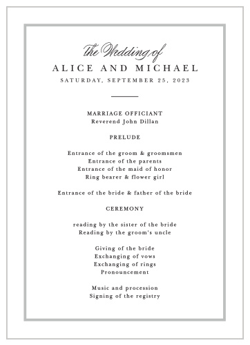Make an elegant impression with our Monogram Square Wedding Programs.
