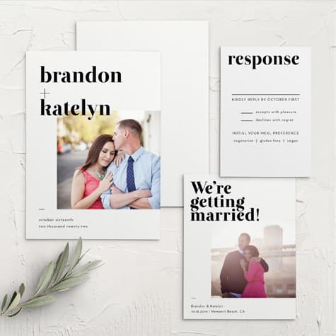 Chic Editorial Wedding Invitations