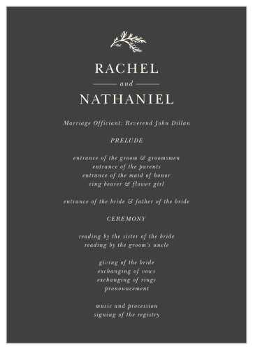 You'll love the simple elegance of our Modern Honor Wedding Programs!