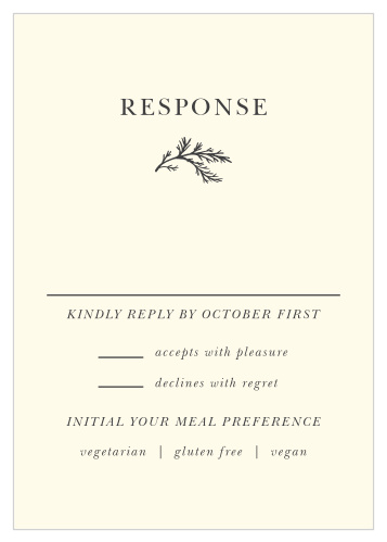 The bright white background of our Modern Honor Response Cards makes the stand out in this wedding invitation package.