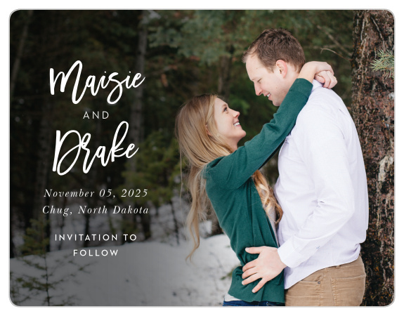 Our Warm Woods Save the Date Magnets are a perfectly playful way to announce the special day.
