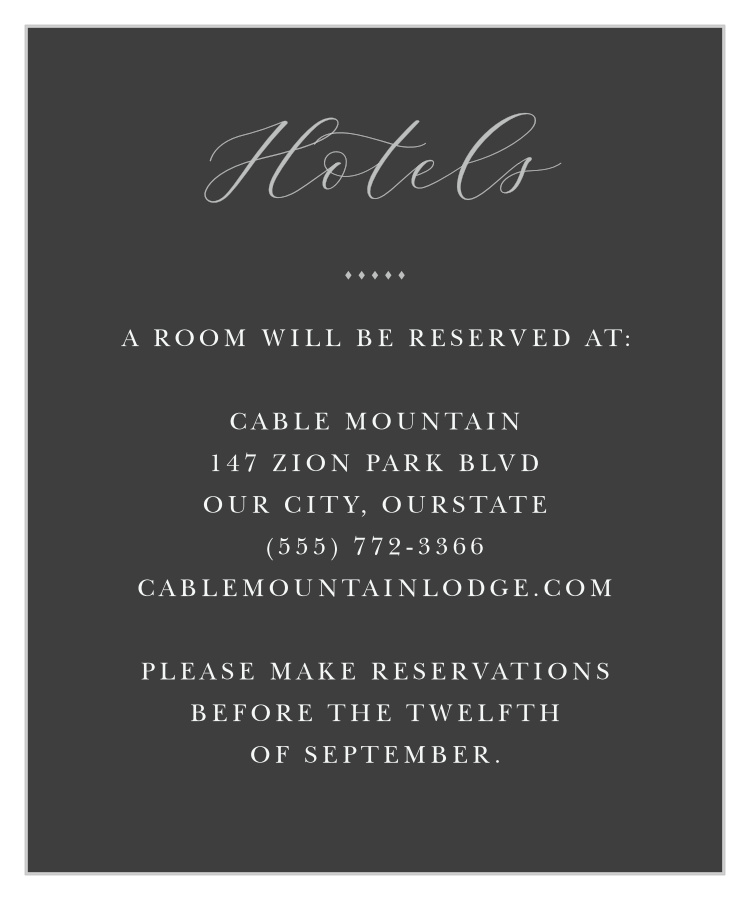 Matilda Dots Wedding Accommodation Cards