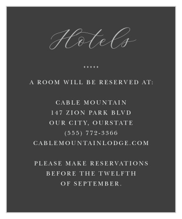 Let your guests know about the best reservations for travel and when to make them by with the Matilda Dots Accommodation Cards.