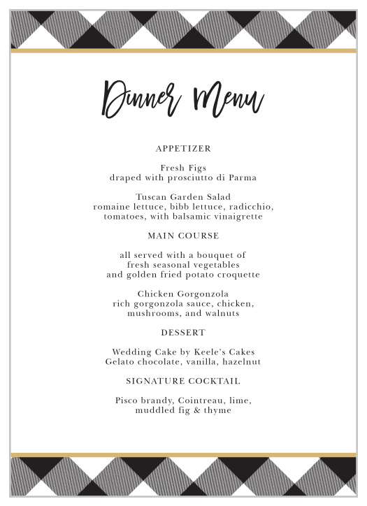 Our Warm Woods Wedding Menus are a perfectly playful way to treat your guests to a memorable dining experience.