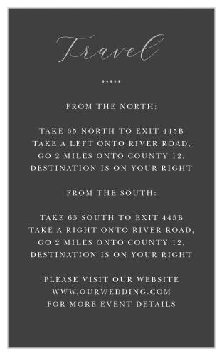 Provide your guests with the best directions to find your wedding venue with the Matilda Dots Direction Cards.