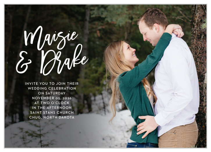 Our Warm Woods Wedding Invitations are a perfectly playful way to announce the special day.