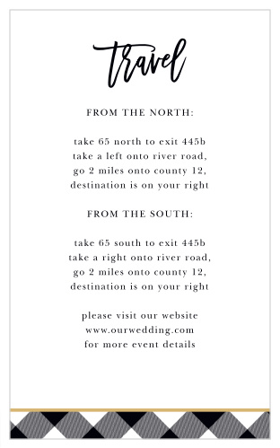 Our Warm Woods Direction Cards are a perfectly playful way to keep your guests from getting lost.