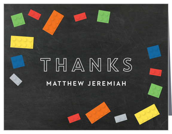 With our Building Blocks Bar Mitzvah Thank You Cards, you can let your family and friends know that you appreciate their support at your child's coming of age ceremony.