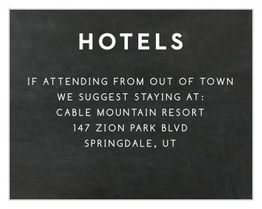 With Building Blocks Accommodation Cards, you can easily share information about where and when to book hotels for your Bar Mitzvah celebrations with guests.