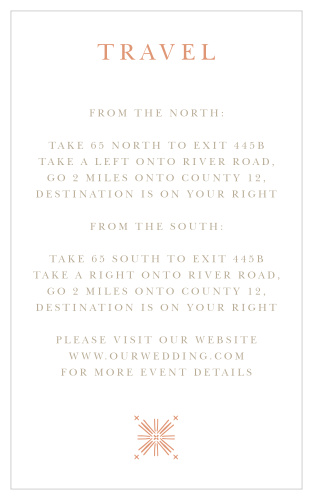 Help your family and friends every twist and turn of the way to your wedding with our Pattern Play Wedding Direction Cards.