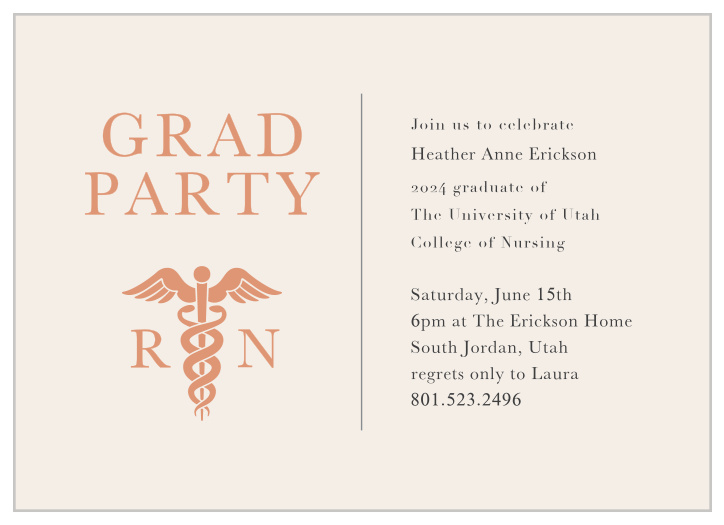 Our Nursing Symbol Graduation Invitations are perfect for requesting the presence of your family and friends to support you on your big day. 