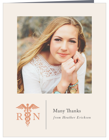 Nursing Symbol Graduation Thank You Card is perfect for expressing your gratitude to your family and friends for their support on your big day.