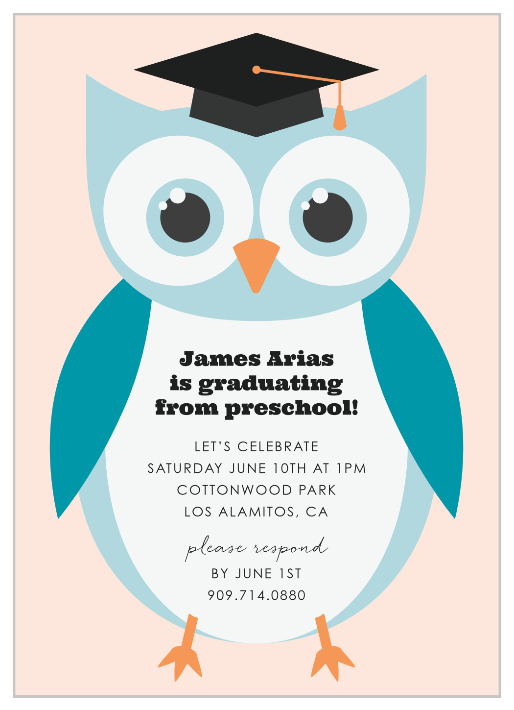 Scholastic Owl Graduation Invitations