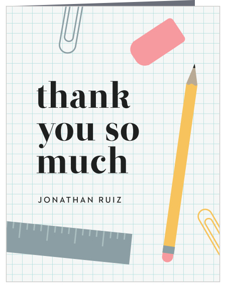 Show how much you appreciated your family and friends for their support on your graduate's big day with our Bye Middle School Graduation Thank You Card.