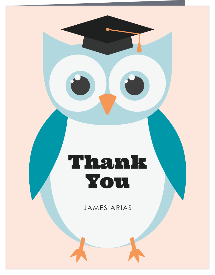 Scholastic Owl Graduation Thank You Cards
