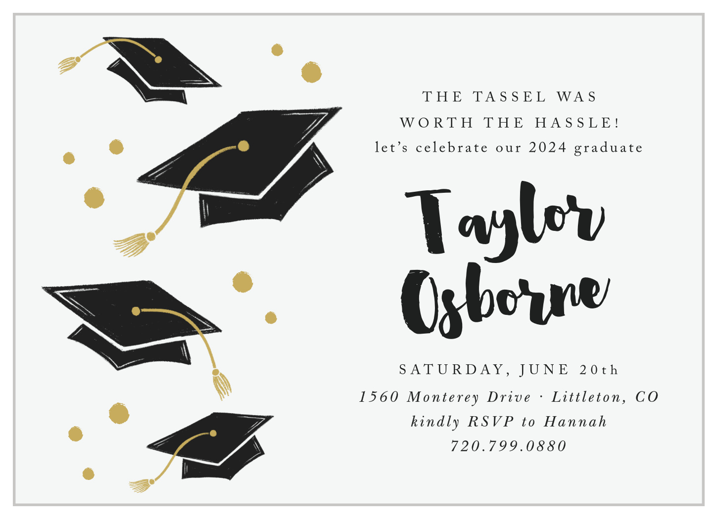 Golden Tassel Graduation Invitations by BasicInvite.com