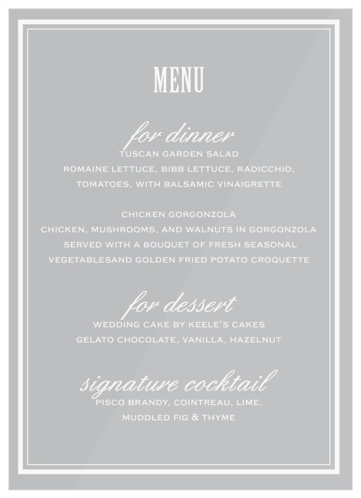 Nothing will catch your guests' attention like our Antique Luxury Clear Menus decorating each of your table tops.