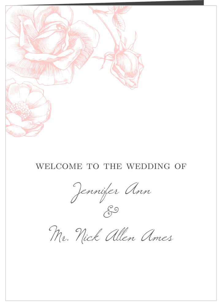 Illustrated Rose Wedding Programs