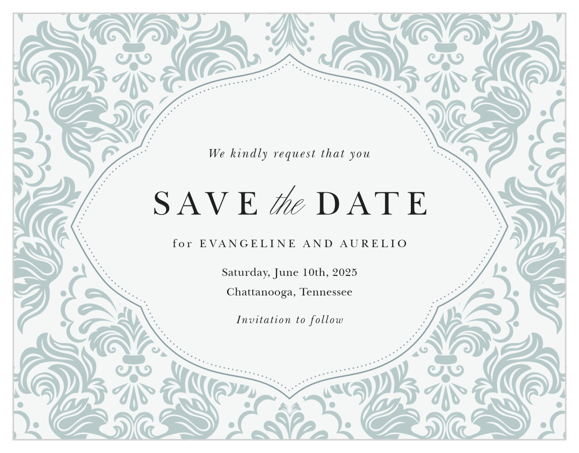Timeless Damask Save the Date Magnets