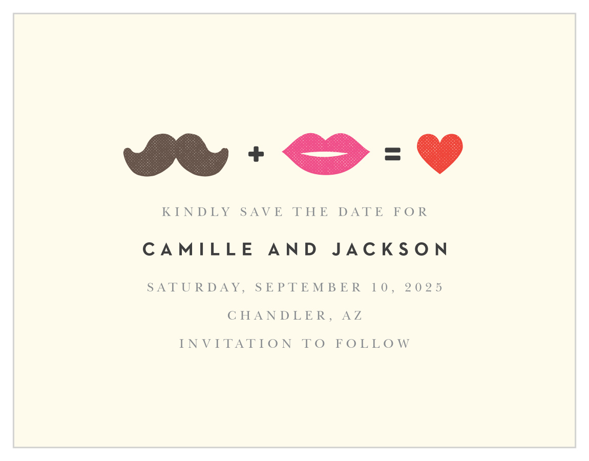 Charming Mustache Save the Date Cards