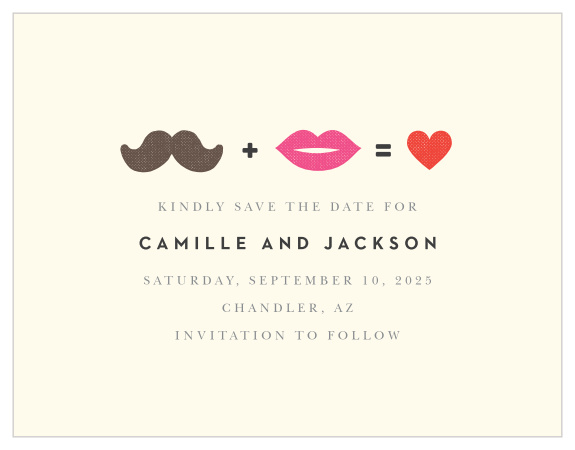 Our Charming Mustache Save the Date Cards are a unique and fun way to inform loved ones of your upcoming wedding.