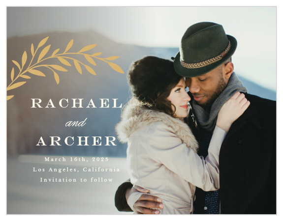 Our Tree Branch Silhouette Save the Date Cards are sure to have family and friends running to their calendar to pencil in your big day.