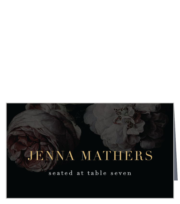 Moody Florals Place Cards