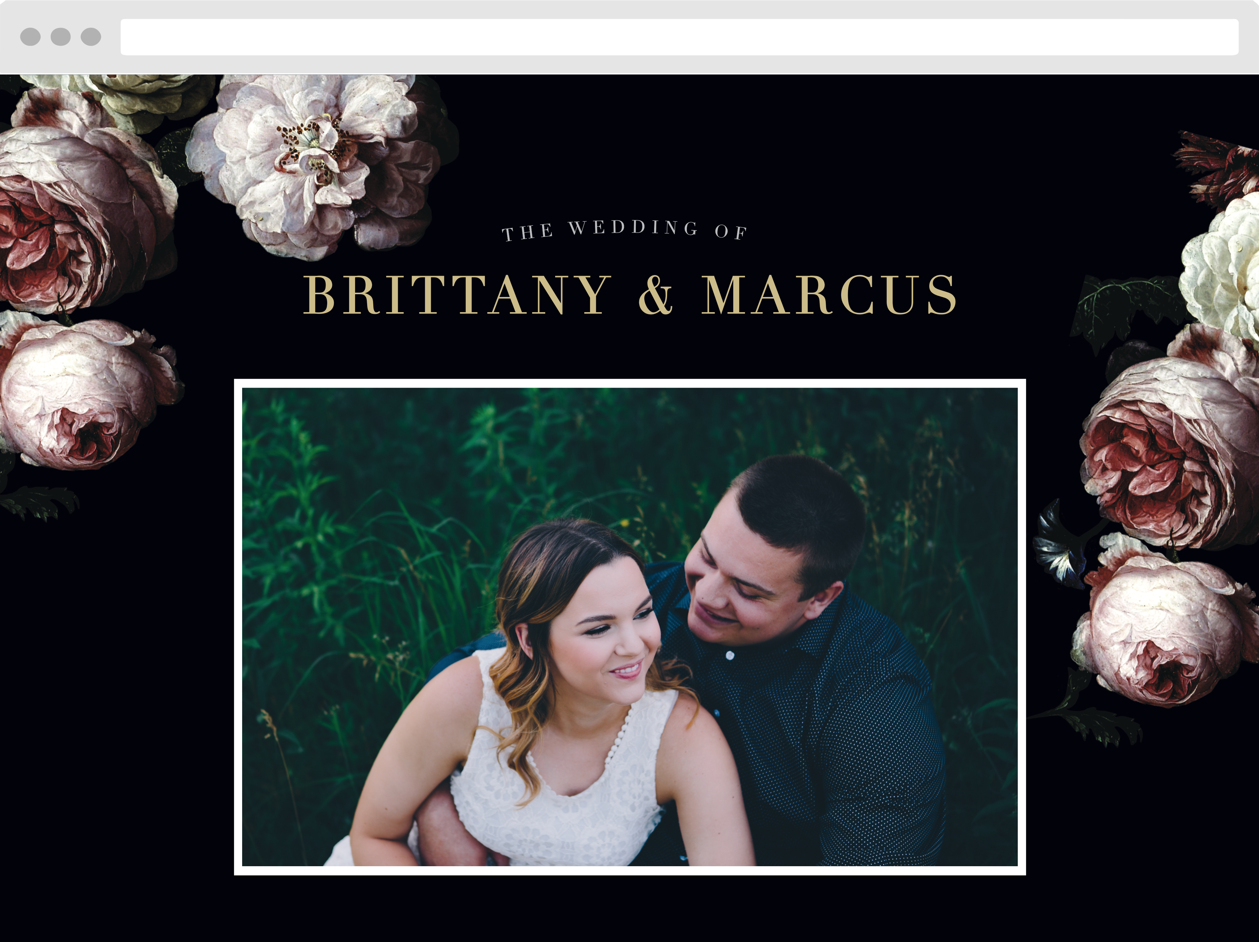 Moody Florals Wedding Website