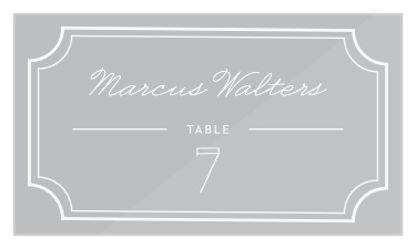 The charming simplicity of the Framed Type Clear Wedding Place Cards is what makes these cards a fun yet classy choice for your event. 