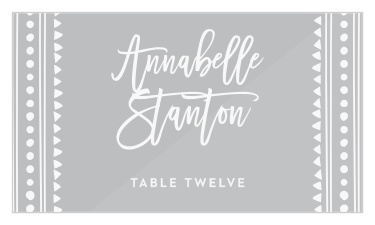 Lovely calligraphy joins together with neat typography and gorgeous illustrations to form our Boho Pattern Clear Place Cards.