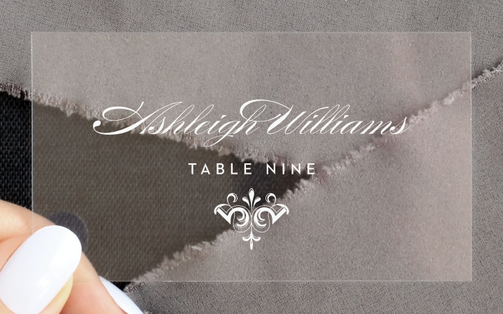 Scripted Elegance Clear Place Cards
