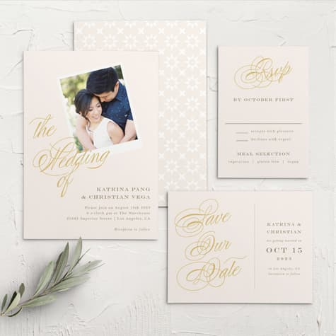 Ribbon & Scrolls Wedding Invitations