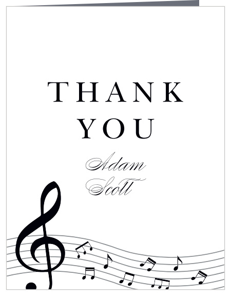 Let your family and friends know that you appreciate their support at your child's coming-of-age ceremony with our Musical Notes Bar Mitzvah Thank You Cards. 