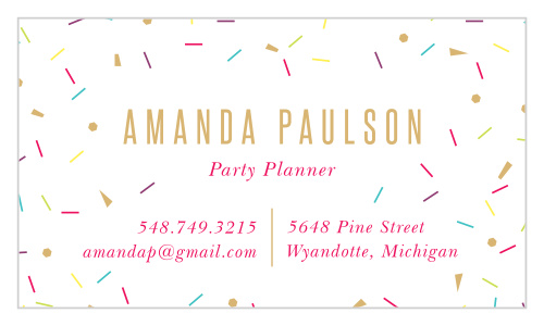 The fun and colorful explosion of our Confetti Bomb Business Cards is sure to grab the eye.