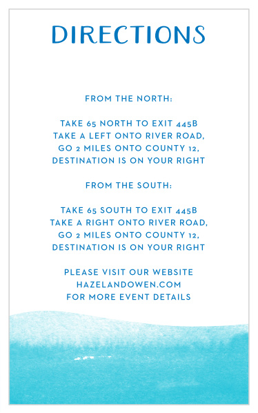 Make sure your guests know where to go with our Ocean Vibes Bar Mitzvah Direction Cards.