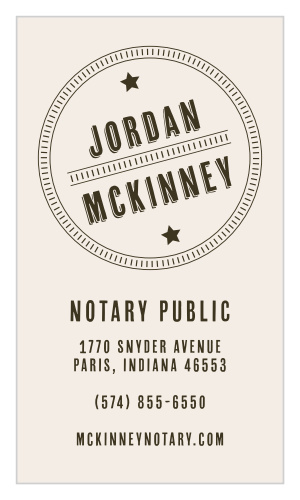 Our Notary Public Business Cards celebrate a profession with as many years behind it as ahead.