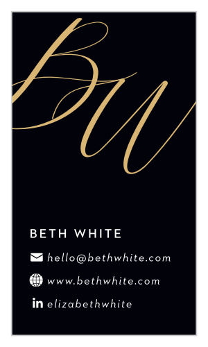 Stand out against the competition and make a name for yourself with the chic look of our Large Script Business Cards.