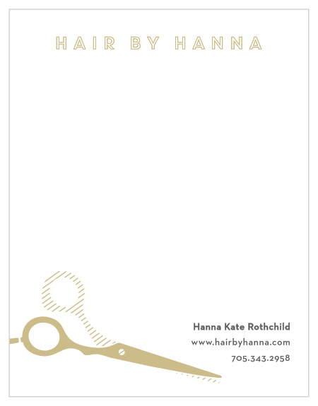 The Gold Scissors Business Stationery is the perfect way to take notes or send letters from the workplace!