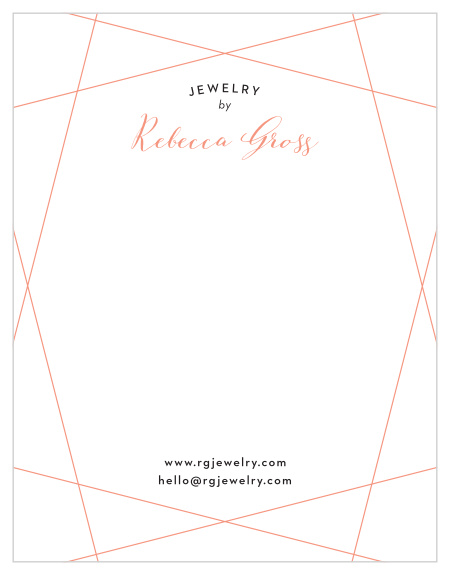 The perfect finishing touch to your handwritten notes to clients and coworkers is our Jewelry Crossover Business Stationery.