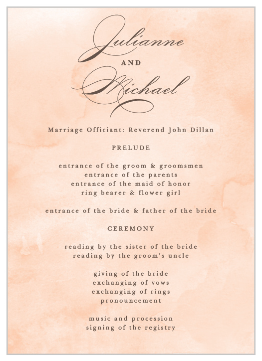 Our Have & to Hold Wedding Programs keep family & friends up-to-date throughout your ceremony.