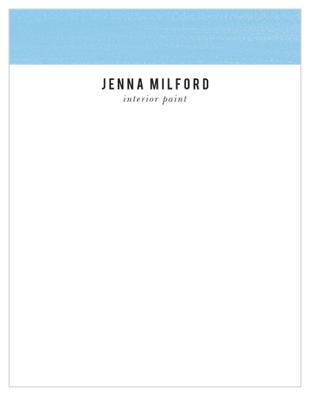 A block of brushed paint across the top of the page gives this Paint Shop Business Stationery a bold and modern look.