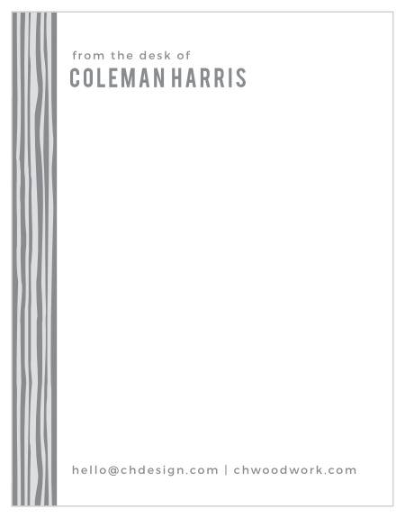 Our Minimal Woodgrain Business Stationery features a clean and classic approach to design, utilizing pale-grays against the white background to denote every important detail and form a lefthand border of lovely woodgrain.